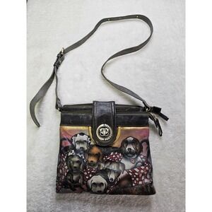 Original By Sharif Crossbody Leather‎ Handbag Dog Print